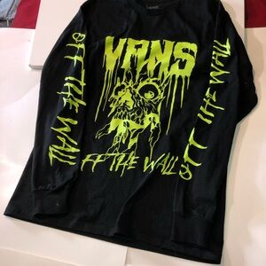 Men's M, VANS GLARING EYES LONG SLEEVE T-SHIRT BLACK- Used Great condition